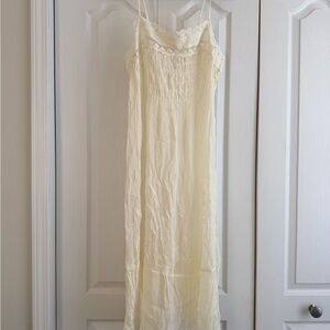 Light Cream Lace Trim Slip Dress